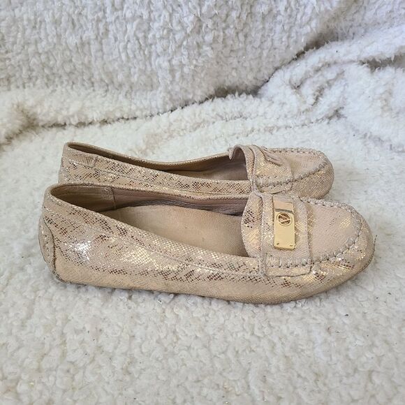 Vionic Sydney metallic gold snake print mock driving loafer size 8 - Picture 2 of 10